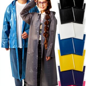 JaGely Rain Ponchos Waterproof Reusable Adult Outdoor Gear-0