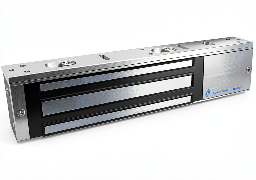 Alarm Controls 600S magnetic lock installed on a metal door