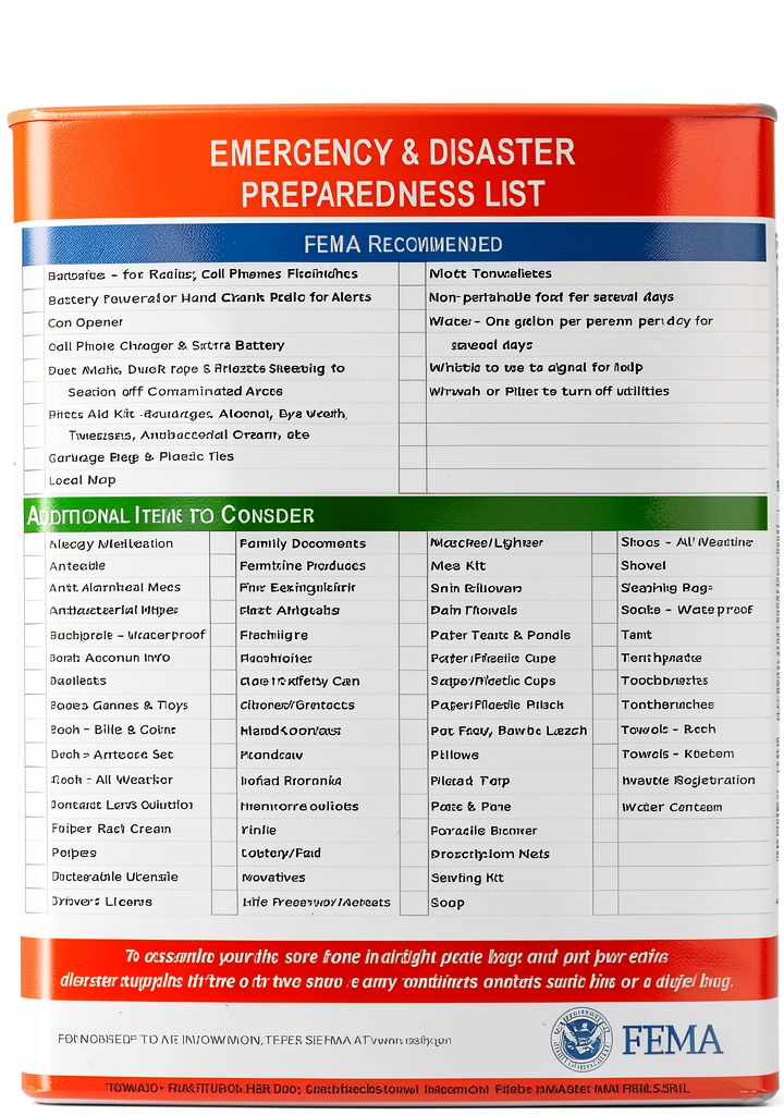 Laminated emergency checklist