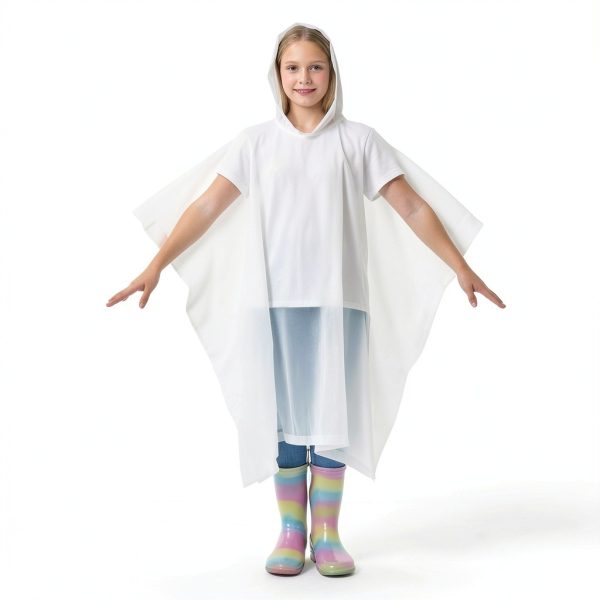 Kids Waterproof Rain Poncho EVA Material White One Size-6