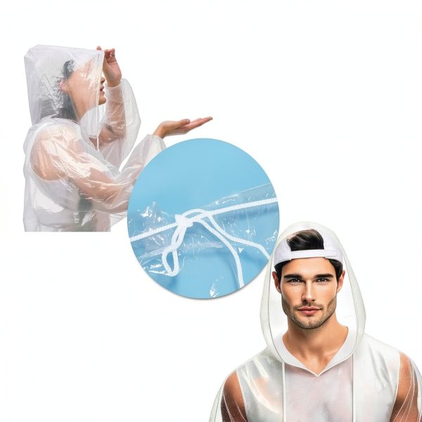 Rain Poncho LIXINSHENGTAI Waterproof Transparent-2
