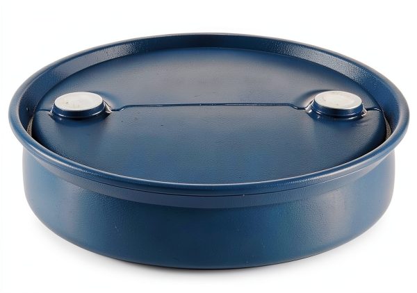 BayTec 55 Gallon Blue HDPE Cylindrical Barrel-4