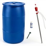 BayTec 55 Gallon Blue HDPE Cylindrical Barrel-0