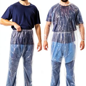 EupHHonycs Disposable Rain Poncho 2 Pack Clear Hooded PE Waterproof-0