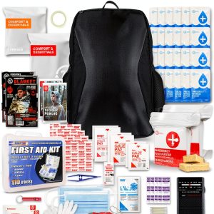 72 HRS Emergency Survival Kit 2 Person Black Compact Portable-0