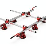Large format tile and slab handling system, six 8-inch suction cups with pressure gauges, each with a 350-pound capacity, large tile handling tool (suitable for large tiles from 1.65-3.2 meters)-0