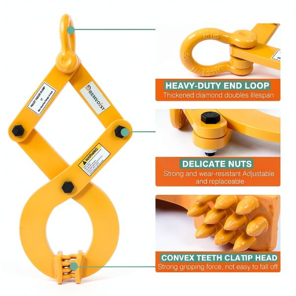 Industrial Pallet Puller Clamp,2204LB Grabber Hook Heavy Duty Steel Single Scissor for Pulling Pallets,6.1'Jaw Opening,for Forklift Chain,Stump Puller,Handling Stump Puller Pulling Hoisting-1