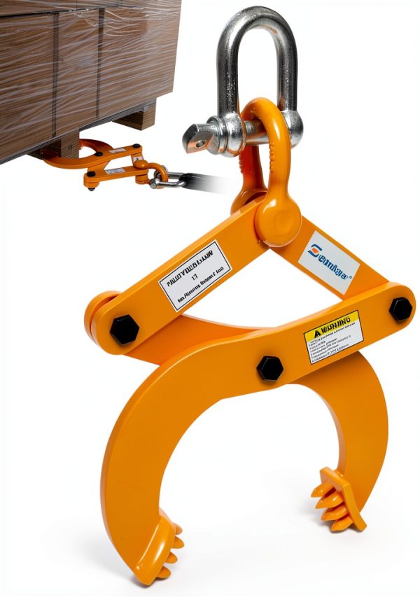 Industrial Pallet Puller Clamp,2204lbs Capacity Heavy Duty Scissor Clamp with 6" Jaw Opening,Compatible with Forklift Chains for Pulling Pallets,Wood & Trees-7