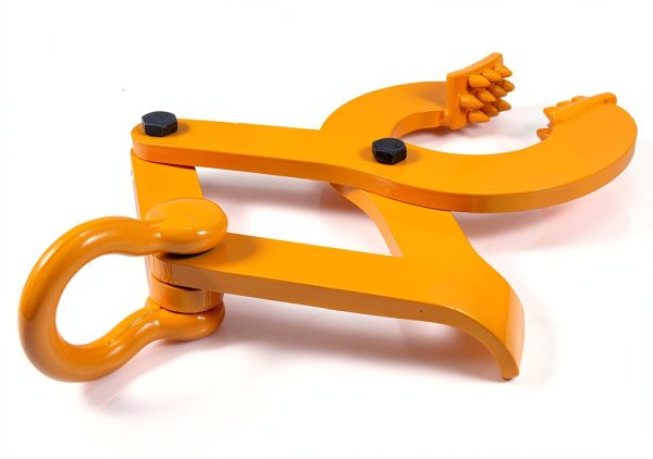 Pallet Puller Clamp 1T/2204LBS Pallet Jack Puller Steel Single Scissor Hook Puller, 5 Inch Jaw Opening Pallet Grabber Heavy Duty Forklift Material Handling Stump Puller Pulling Hoisting Wood-Yellow-5