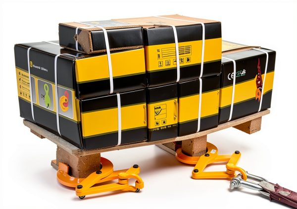 Pallet Puller Clamp 1T/2204LBS Pallet Jack Puller Steel Single Scissor Hook Puller, 5 Inch Jaw Opening Pallet Grabber Heavy Duty Forklift Material Handling Stump Puller Pulling Hoisting Wood-Yellow-1