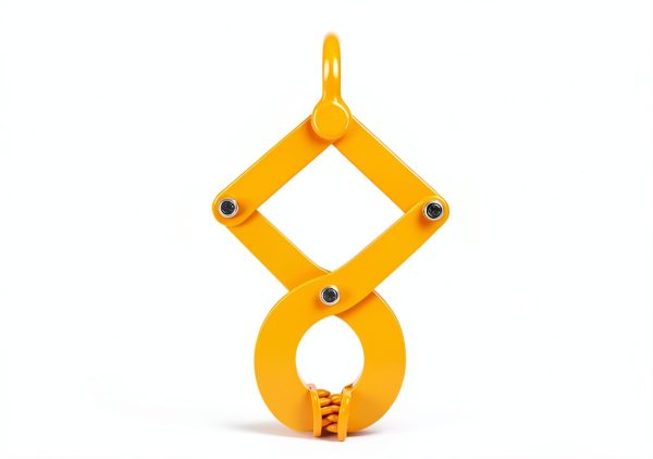 Pallet Puller Clamp 1T/2204LBS Pallet Jack Puller Steel Single Scissor Hook Puller, 5 Inch Jaw Opening Pallet Grabber Heavy Duty Forklift Material Handling Stump Puller Pulling Hoisting Wood-Yellow-2