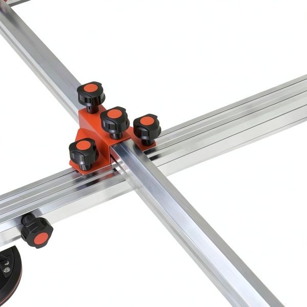 Large format tile and slab handling system, six 8-inch suction cups with pressure gauges, each with a 350-pound capacity, large tile handling tool (suitable for large tiles from 1.65-3.2 meters)-2