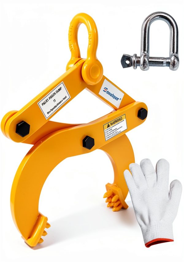 Industrial Pallet Puller Clamp,2204lbs Capacity Heavy Duty Scissor Clamp with 6" Jaw Opening,Compatible with Forklift Chains for Pulling Pallets,Wood & Trees-0